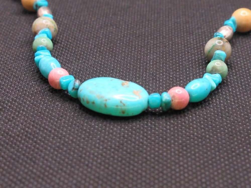 Carolyn Pollack Relios vintage sterling, turquoise, amethyst and more 36” neckla